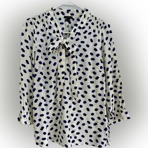 Talbots Polka Dot Women's Top blouse Sz Small, Very Good